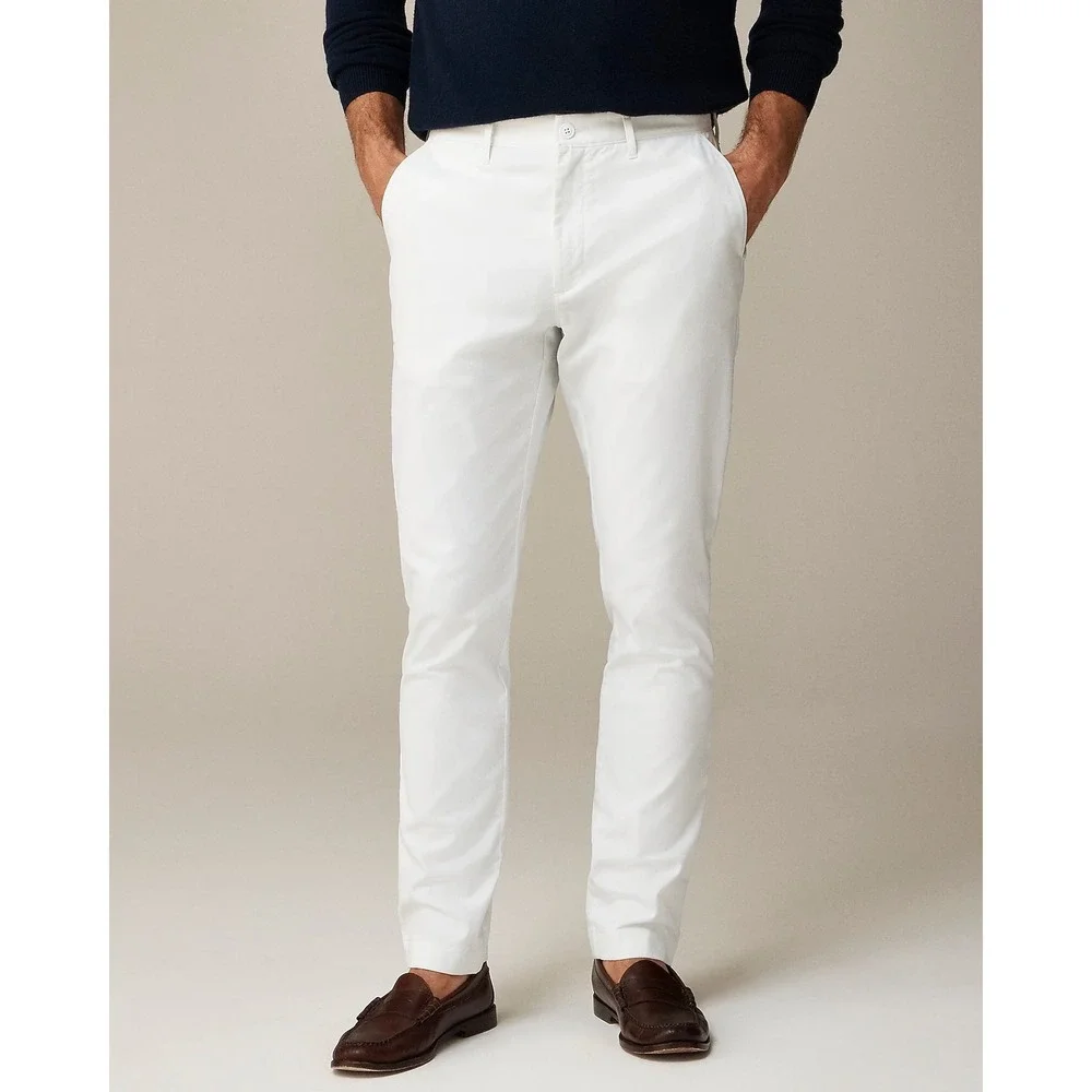 J.Crew 1040 Athletic Tapered-fit stretch chino pant 33x30 White AV209 New